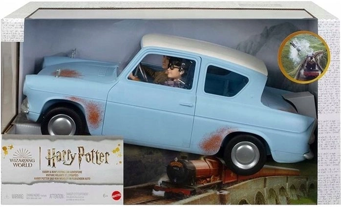 Set de colecție Harry Potter: Ford Anglia zburător cu figurinele Harry Potter și Ron Weasley