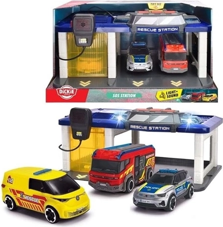 Stație de salvare Dickie Toys cu 3 vehicule