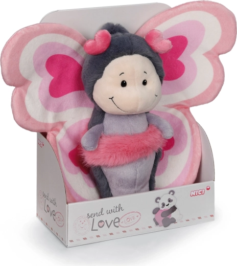 Fluturaș de pluș NICI Love în cutie cadou 21 cm