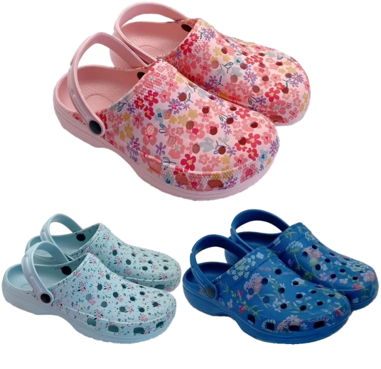 Papuci de grădină pentru femei din spumă EVA, cu model floral