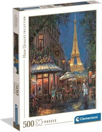 Puzzle Clementoni Noapte în cafeneaua de lângă Turnul Eiffel, 500 de piese