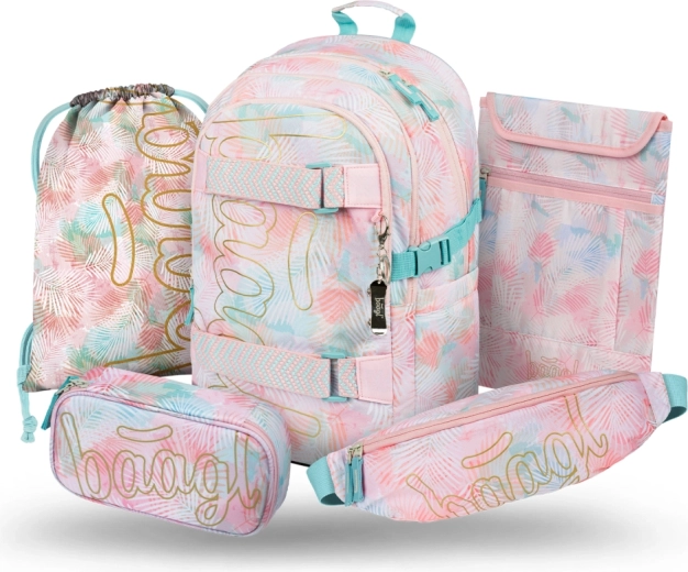 Set școlar Baagl 5 piese Skate Sunset – rucsac, penar, săculeț, borsetă și husă pentru laptop