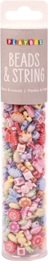 Playbox mărgele pastelate în tub, 350 buc.