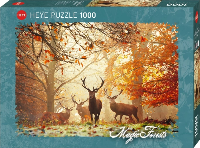 Puzzle Heye Păduri magice: Cerbi, 1.000 de piese