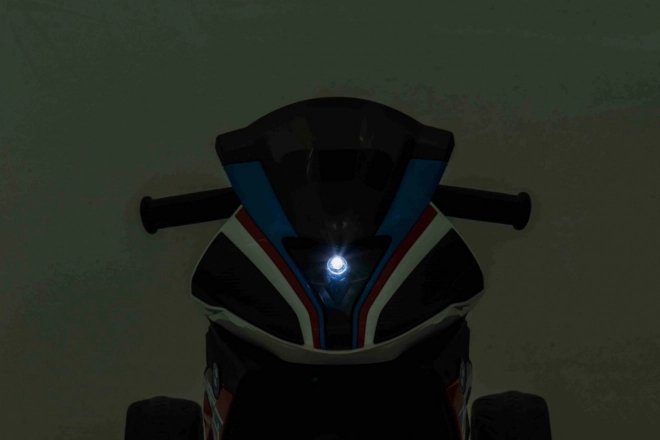BMW HP4 Motocicletă pentru copii pe baterie Albastră + 3 roți + LED + MP3 USB + Piele eco