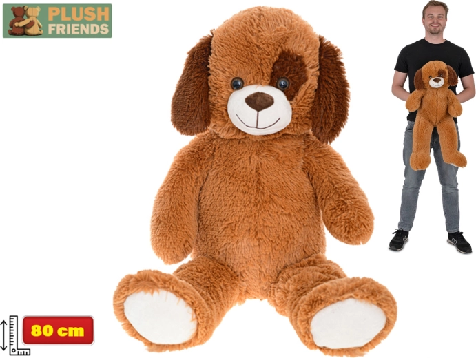 Plush Friends câine de pluș mare 80 cm maro închis