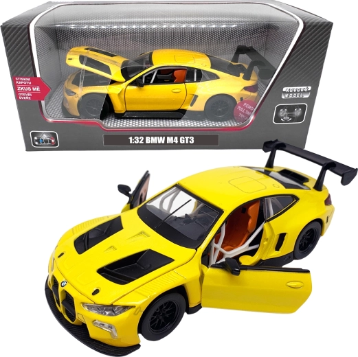 Model metalic BMW M4 GT3 1:32 galben