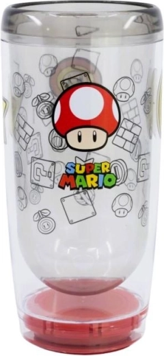 Pahar Stor cu perete dublu Super Mario cu Smartgrip împotriva răsturnării - 1 bucată