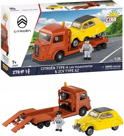 COBI Citroën Type H Auto Transporter și Citroën 2CV AZ set de construcție (278 piese)