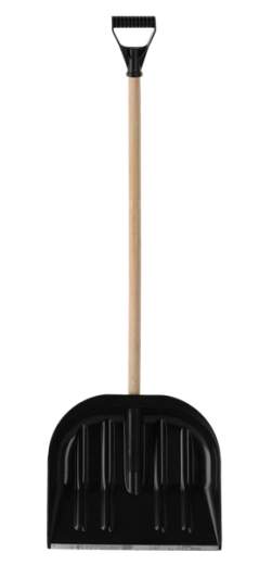 Lopată de zăpadă din plastic 45 cm cu coadă din lemn și mâner în D