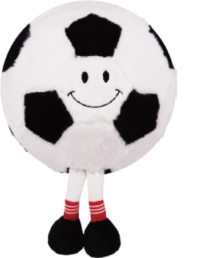 Minge de fotbal din pluș gonflabilă cu față, 15 cm