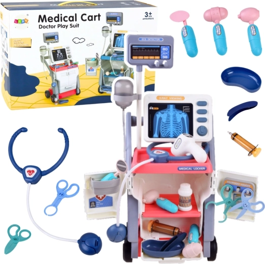 Set roz pentru micul doctor cu stetoscop și lumini