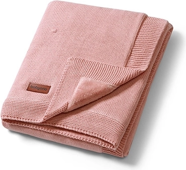 BabyOno pătură pentru copii din bumbac natural cu căptușeală din flanel 75 × 100 cm, roz