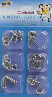 Set de șase puzzle-uri metalice