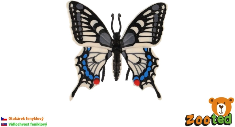 Fluture decorativ coadă‑de‑rândunică din plastic 8 cm