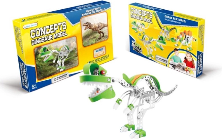 Set de construcție metalic dinozaur - 1 bucată