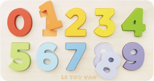 Le toy van puzzle de inserție cu numere din lemn fsc