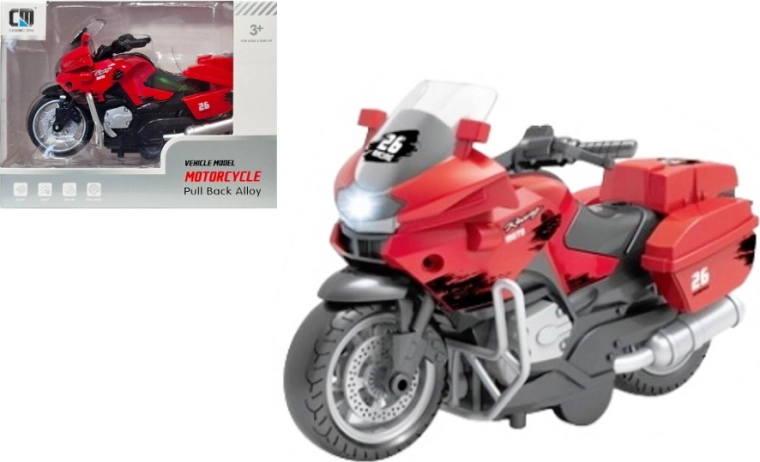 Motocicletă cu mecanism cu volant și lumină