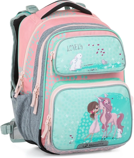 Rucsac școlar Bagmaster dopi 23 b unicorn și iepurași