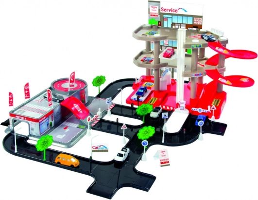 Set de joacă garaj cu 3 niveluri și service