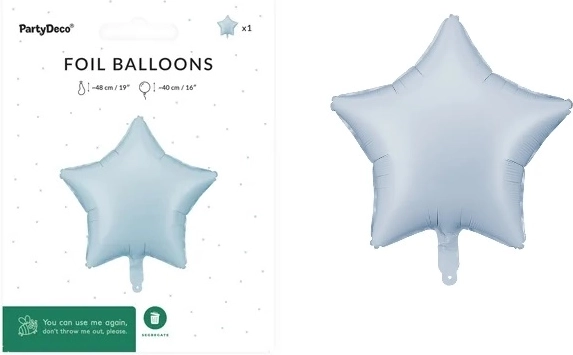 Balon din folie stea 48 cm, albastru cețos
