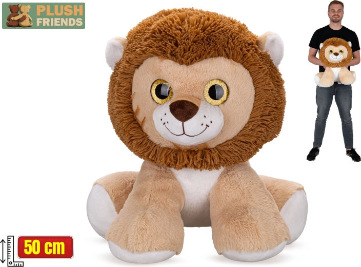Plush Friends leu de pluș 50 cm, în poziție șezândă