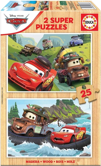Puzzle din lemn Mașini de la EDUCA 2x25 piese