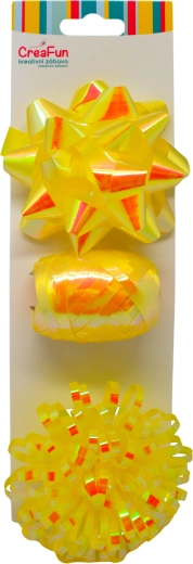 Set cadou auriu cu efect curcubeu lucios – panglică 10 m și 2 fundițe