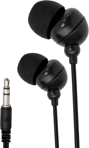Căști intraauriculare negre cu mufă jack de 3,5 mm