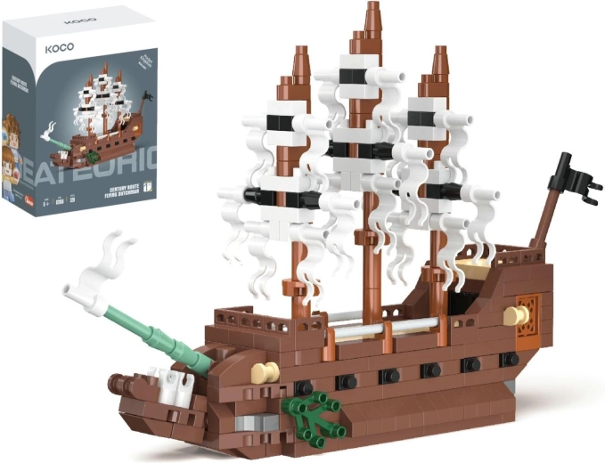Set de construcție KOCO mini vapor Olandezul Zburător, 320 de piese