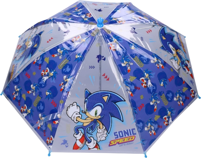 Umbrelă transparentă pentru copii Sonic Rainy Days, albastră