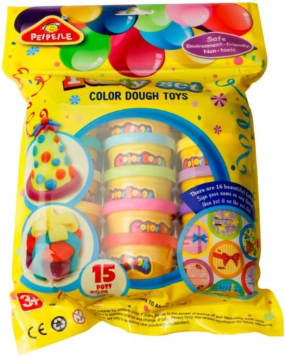 Plastilină colorată – set mare creativ pentru petrecere, 15 pahare