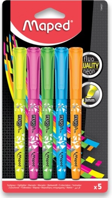 MAPED Sublinere Fluo Peps, set 5 bucăți
