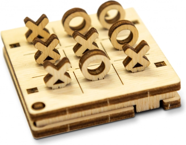 WOODEN CITY puzzle 3D mini joc X și 0 varianta 1
