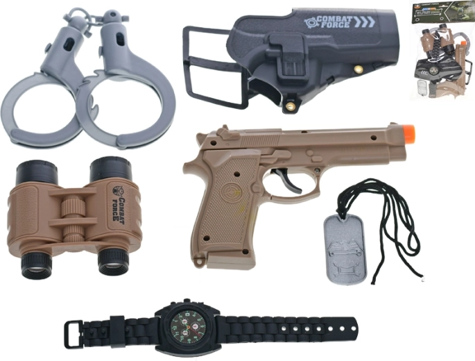 Set militar cu pistol și accesorii pentru copii