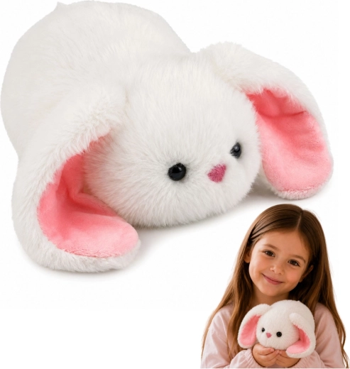 Iepuraș de pluș alb cu urechi lungi 16 cm - 1 bucată