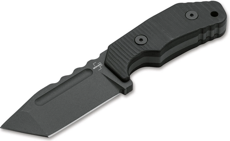 Böker Plus Little Dvalin Tanto Black cuțit fix 8 cm, negru, G10, titan, toc Kydex