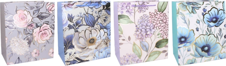 Pungă cadou din hârtie XS 14,5 × 15 × 6 cm – design floral, pentru tot anul