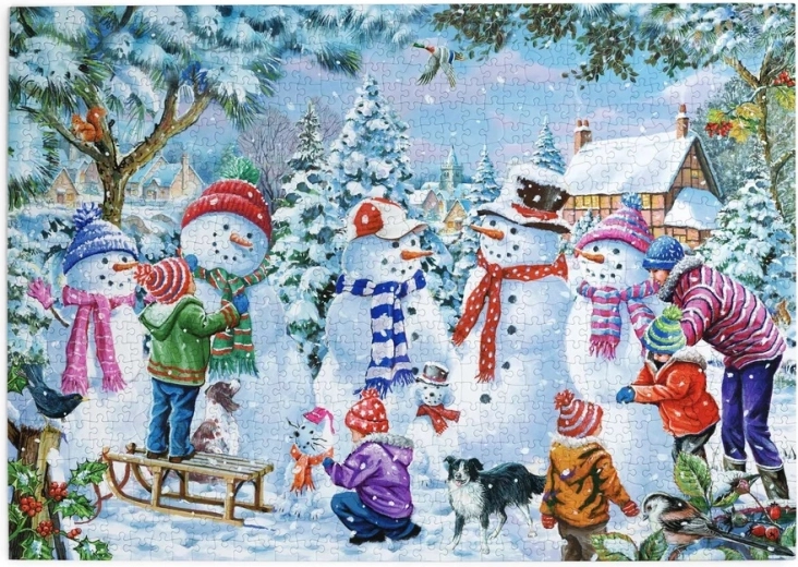 Puzzle Șapte oameni de zăpadă, 1000 de piese