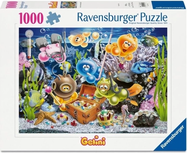 Puzzle Ravensburger Gelini: Distracție subacvatică, 1000 de piese