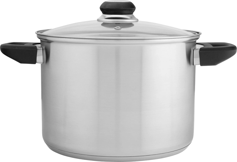 Altom design Emilio oală înaltă din inox 5,6 l cu capac din sticlă 22 cm