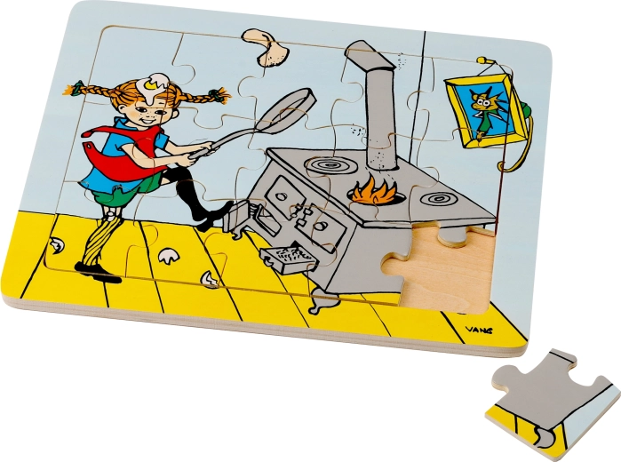 Puzzle din lemn Pippi Șosețica – 15 piese