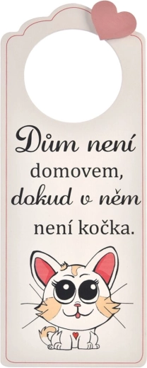 Plăcuță pentru ușă din lemn Cat Home