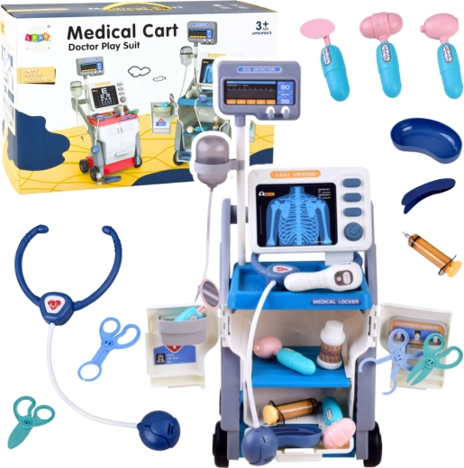 Set medical pentru copii cu stetoscop și lumini – albastru