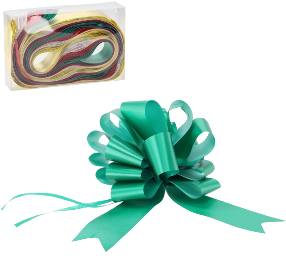 Set de 20 funde cadou tip pull-bow – roșu, auriu, verde, argintiu