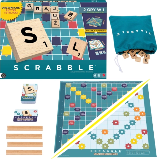 Scrabble cu elemente din lemn