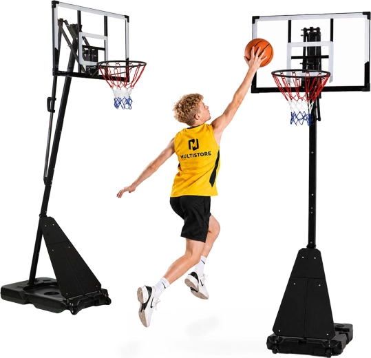 Coș de baschet MOVEPRO, de sine stătător, cu înălțime reglabilă până la 305 cm