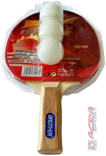 Paletă pentru tenis de masă Acra brother 2-star + 3 mingi