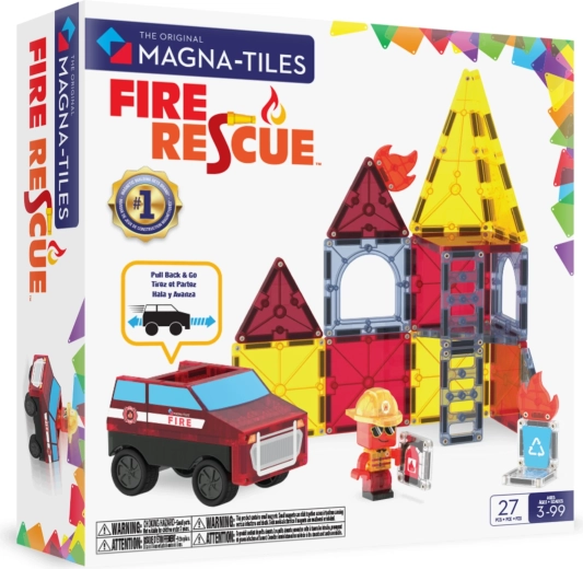 MAGNA-TILES set de construcție magnetic Pompieri (27 piese)