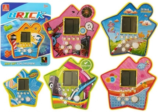 Joc electronic de buzunar Tetris în formă de stea – galben